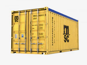 20ft MSC Open Top shipping Container 3D Model