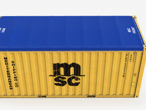 20ft MSC Open Top shipping Container 3D Model