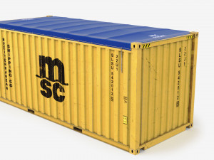20ft MSC Open Top shipping Container 3D Model