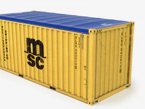 20ft MSC Open Top shipping Container 3D Model