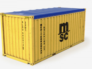 20ft MSC Open Top shipping Container 3D Model