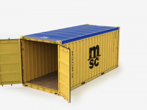 20ft MSC Open Top shipping Container 3D Model