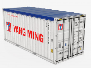 20ft Yang Ming Open Top shipping Container Modelo 3D