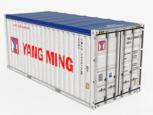 Cont&ecirc;iner de transporte superior aberto Yang Ming de 20 p&eacute;s Modelo 3D