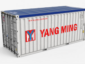 20ft Yang Ming Open Top shipping Container 3D मॉडल