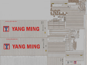 20ft Yang Ming Open Top shipping Container 3D मॉडल