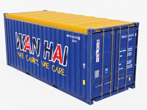 20ft Po Lloid Open Top shipping Container Modelo 3D