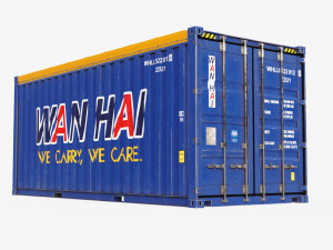 20ft Po Lloid Open Top shipping Container Model 3D