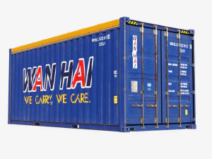 20ft Po Lloid Open Top shipping Container 3D Model