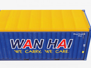 20ft Po Lloid Open Top shipping Container Model 3D