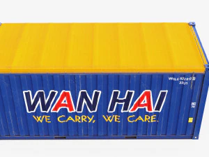 20ft Po Lloid Open Top shipping Container 3D Model