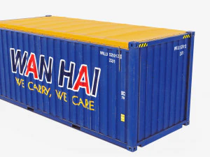 20ft Po Lloid Open Top shipping Container 3D Model