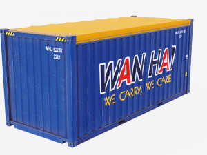 20ft Po Lloid Open Top shipping Container Model 3D
