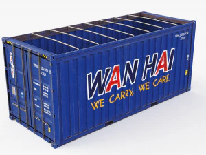 20ft Po Lloid Open Top shipping Container 3D Model