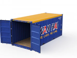 20ft Po Lloid Open Top shipping Container 3D Model