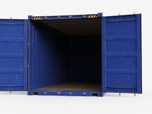 20ft Po Lloid Open Top shipping Container Model 3D
