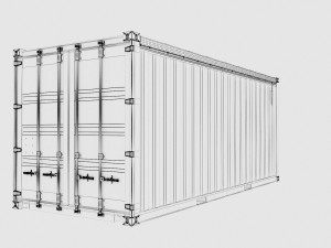 20ft Po Lloid Open Top shipping Container Model 3D