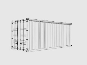 20ft Po Lloid Open Top shipping Container Model 3D