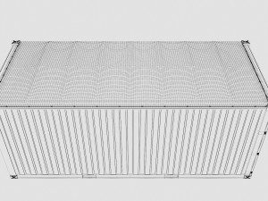 20ft Po Lloid Open Top shipping Container Model 3D