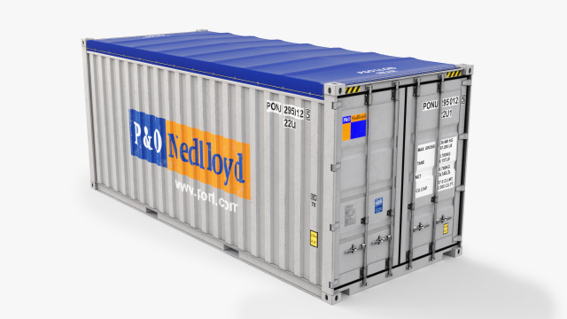 20ft Po Lloid Open Top shipping Container 3Dモデル .c4d .max .obj .3ds .fbx .stl .blend 