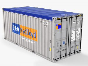 20ft Po Lloid Open Top shipping Container Modelo 3D