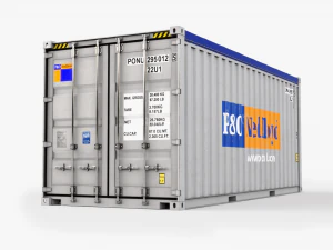 20ft Po Lloid Open Top shipping Container 3D Model