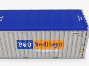 20ft Po Lloid Open Top shipping Container 3D Model