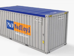 20ft Po Lloid Open Top shipping Container 3D Model