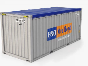 20ft Po Lloid Open Top shipping Container 3D Model