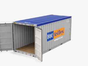 20ft Po Lloid Open Top shipping Container 3D Model