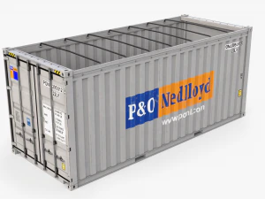 20ft Po Lloid Open Top shipping Container 3D Model