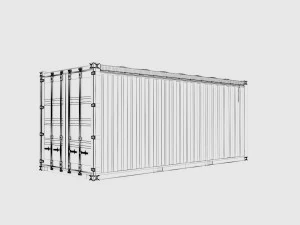 20ft Po Lloid Open Top shipping Container 3D Model