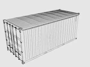 20ft Po Lloid Open Top shipping Container 3D Model