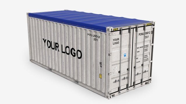 20ft Generic Open Top shipping Container 3D Model .c4d .max .obj .3ds .fbx .stl .blend 