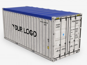 20ft Generic Open Top shipping Container Modelo 3D
