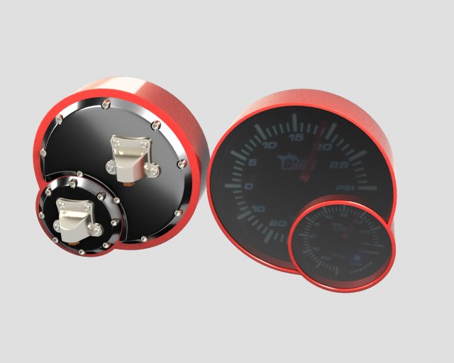 stepper motor biturbo boost psi gauge 3D Model .c4d .max .obj .3ds .fbx .stl .blend 