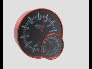 stepper motor biturbo boost psi gauge 3D Model