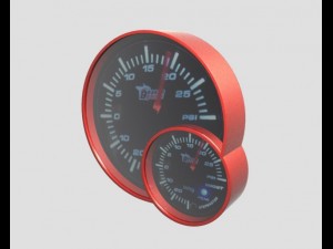 stepper motor biturbo boost psi gauge 3D Model