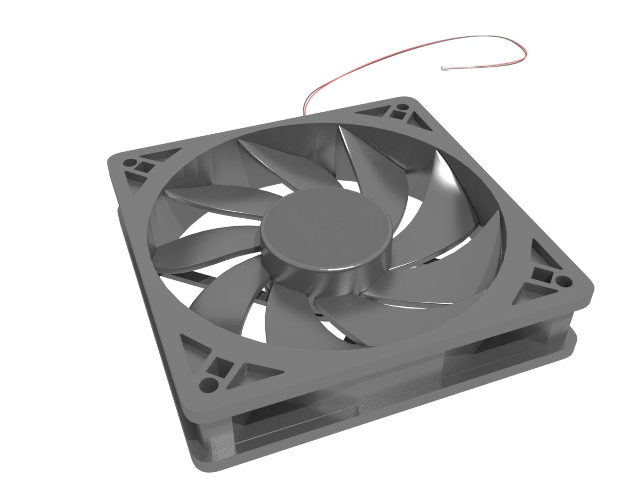 the computer case fan 3D Model .c4d .max .obj .3ds .fbx .stl .blend