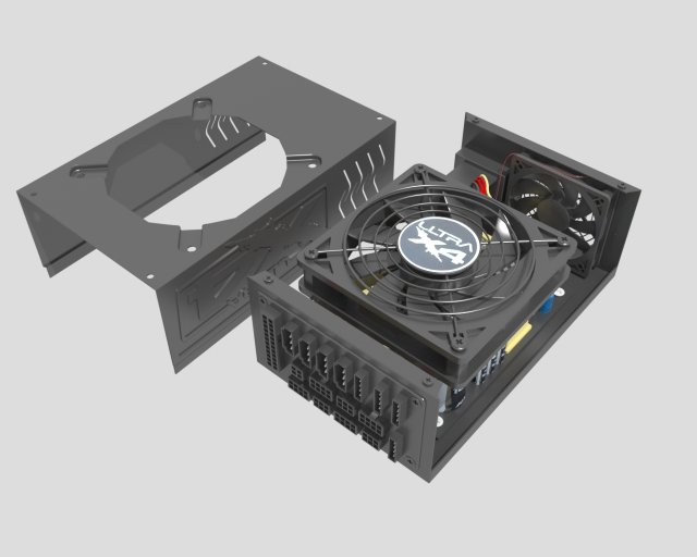 power supply unit for the computer 3D Model .c4d .max .obj .3ds .fbx .stl .blend 