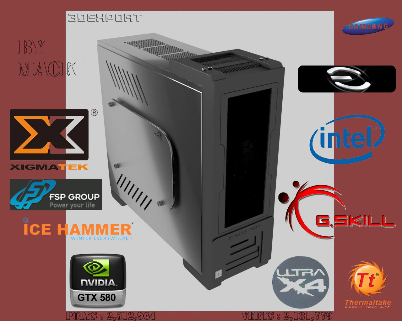 고효율 컴퓨터 3D 모델 .c4d .max .obj .3ds .fbx .stl .blend 