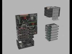 고효율 컴퓨터 3D 모델