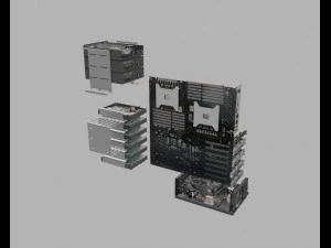 고효율 컴퓨터 3D 모델