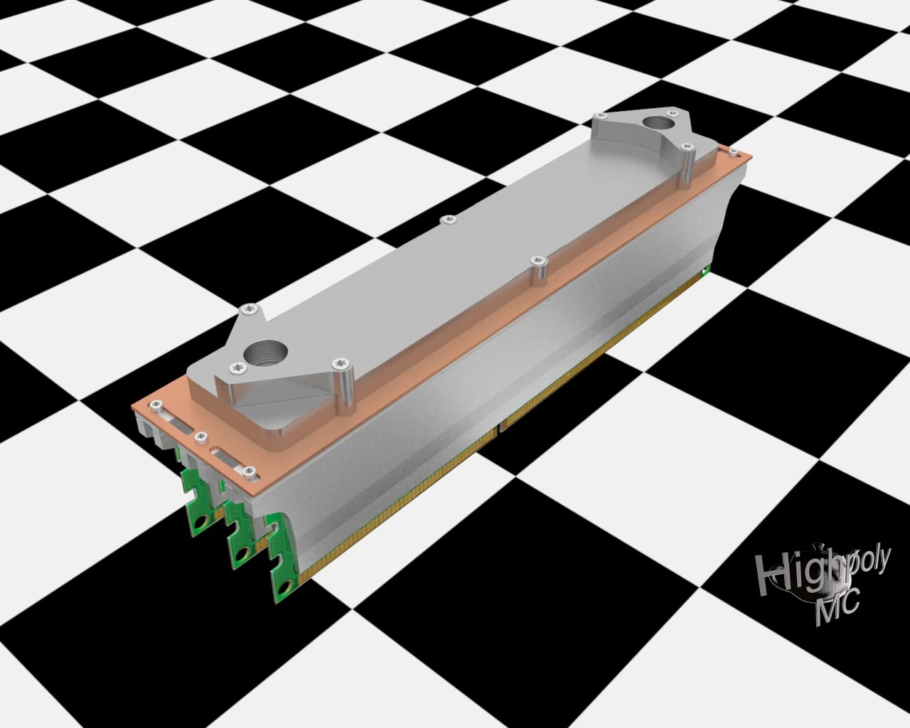 ram ddr iii  water block mips 3D Model .c4d .max .obj .3ds .fbx .stl .blend 