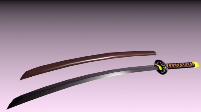 katana Model 3D .c4d .max .obj .3ds .fbx .stl .blend 