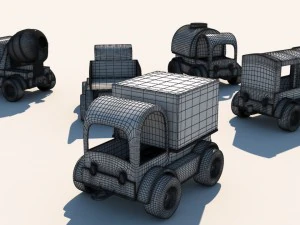toy cars set x5 3D Model