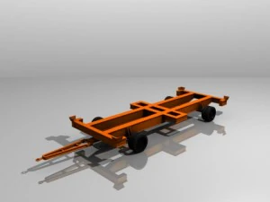 Rimorchio portacontainer da 20 piedi Modello 3D