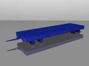 80ton industrial trailer 3D Model