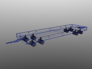 80ton industrial trailer 3D Model