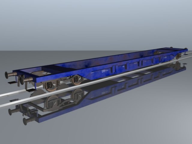 intermodal container car waggon 3D Model .c4d .max .obj .3ds .fbx .stl .blend 